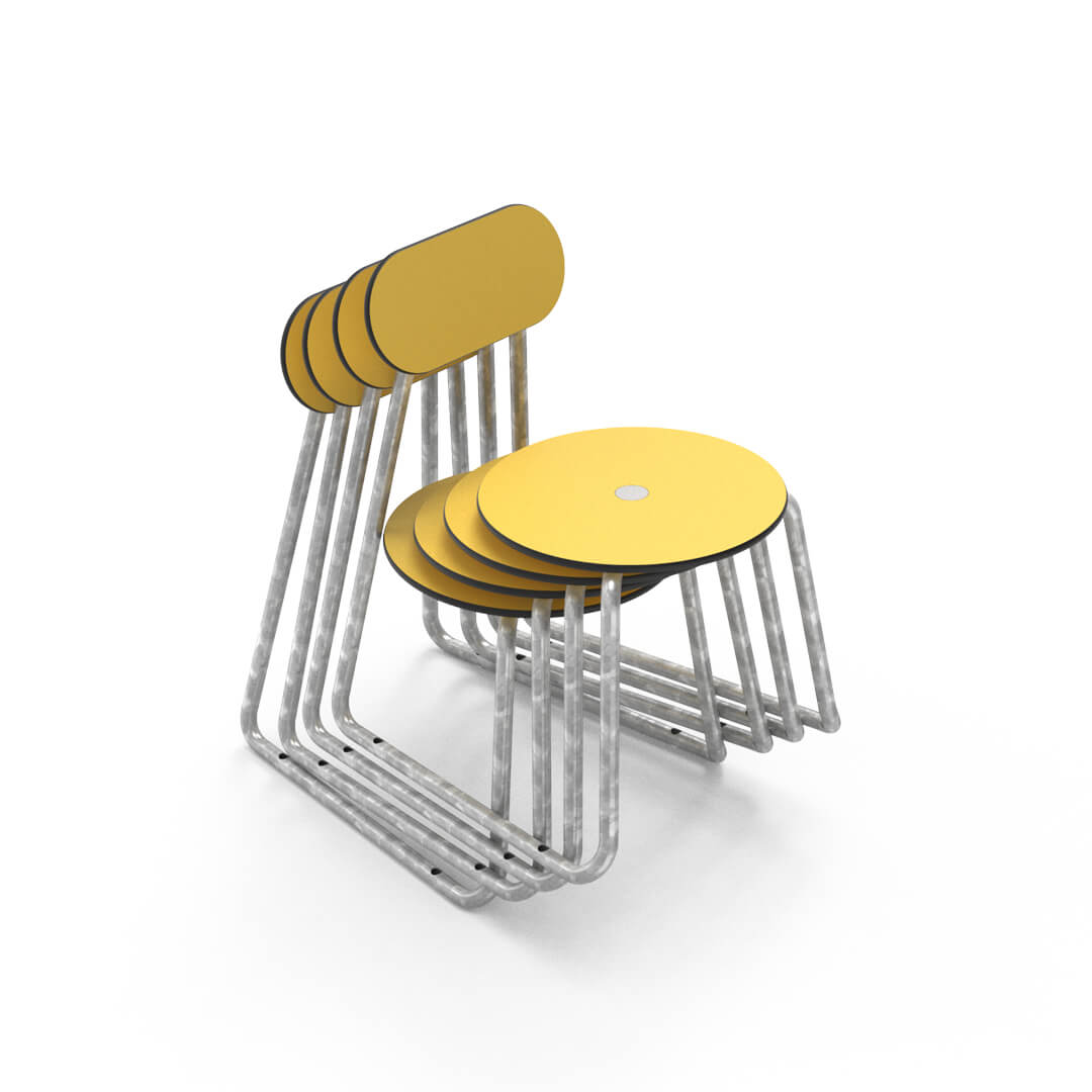 Fire gule stablet Plateau City Chairs